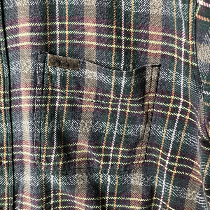 2000'S WOOLRICH Long Sleeve Button-Down Light Flannel Check Shirt, Men's Size L cotton Purple type red-purple Vintage Second Hand