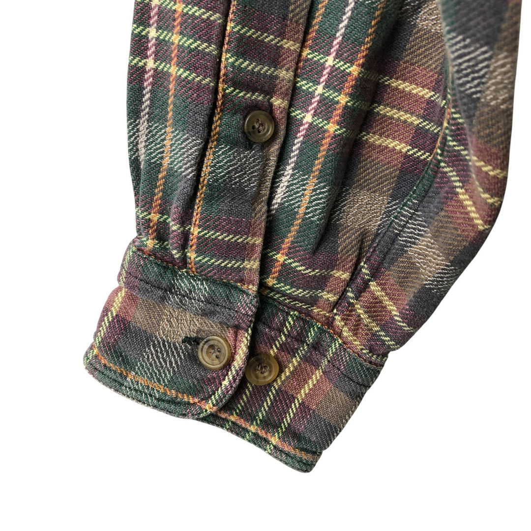 2000'S WOOLRICH Long Sleeve Button-Down Light Flannel Check Shirt, Men's Size L cotton Purple type red-purple Vintage Second Hand