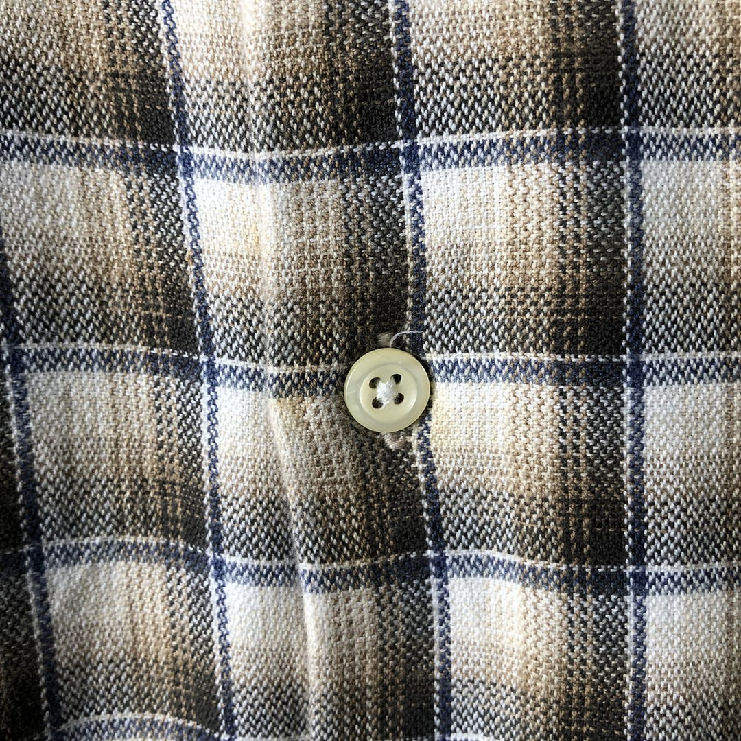 90'S J.Crew Long Sleeve Light Nell Check Shirt, Men's Size L, Vintage cotton ivory Vintage Second Hand