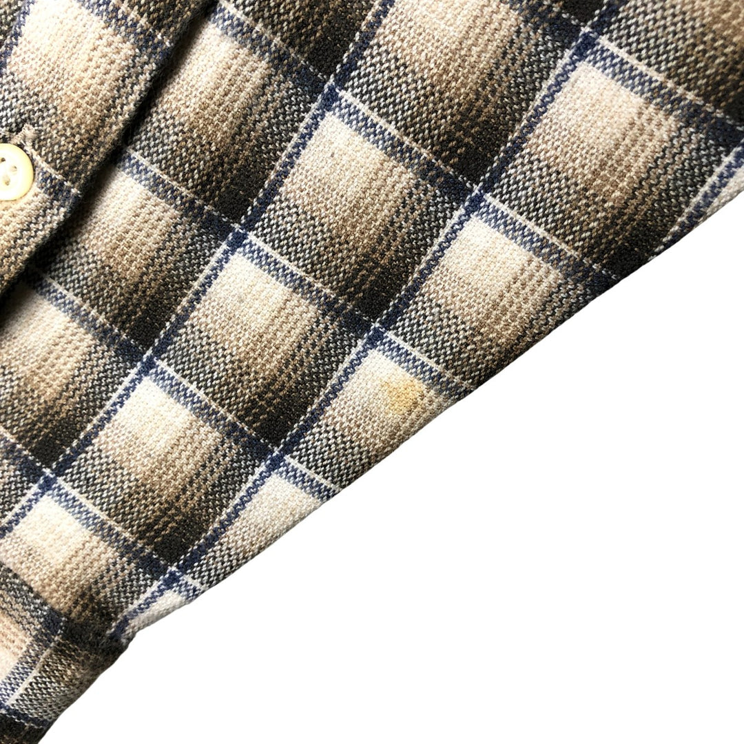 90'S J.Crew Long Sleeve Light Nell Check Shirt, Men's Size L, Vintage cotton ivory Vintage Second Hand