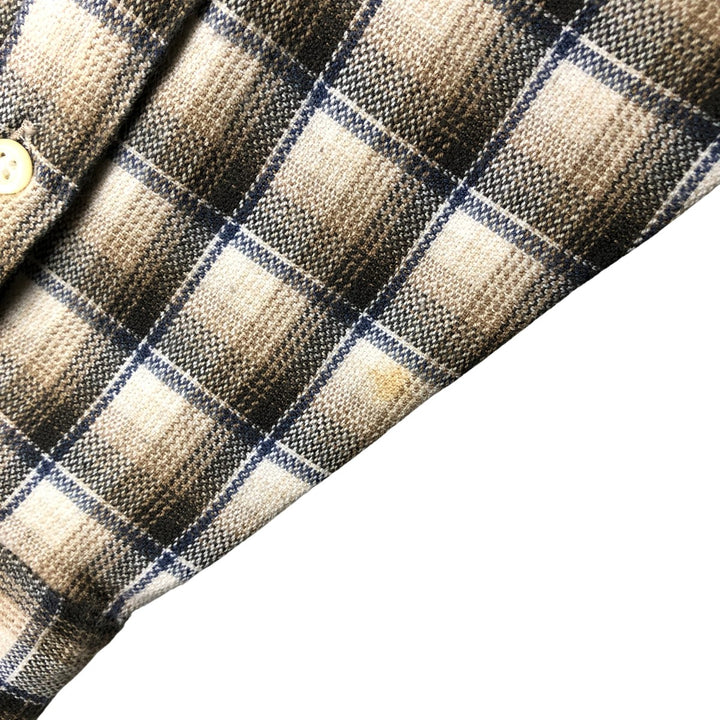 90'S J.Crew Long Sleeve Light Nell Check Shirt, Men's Size L, Vintage cotton ivory Vintage Second Hand