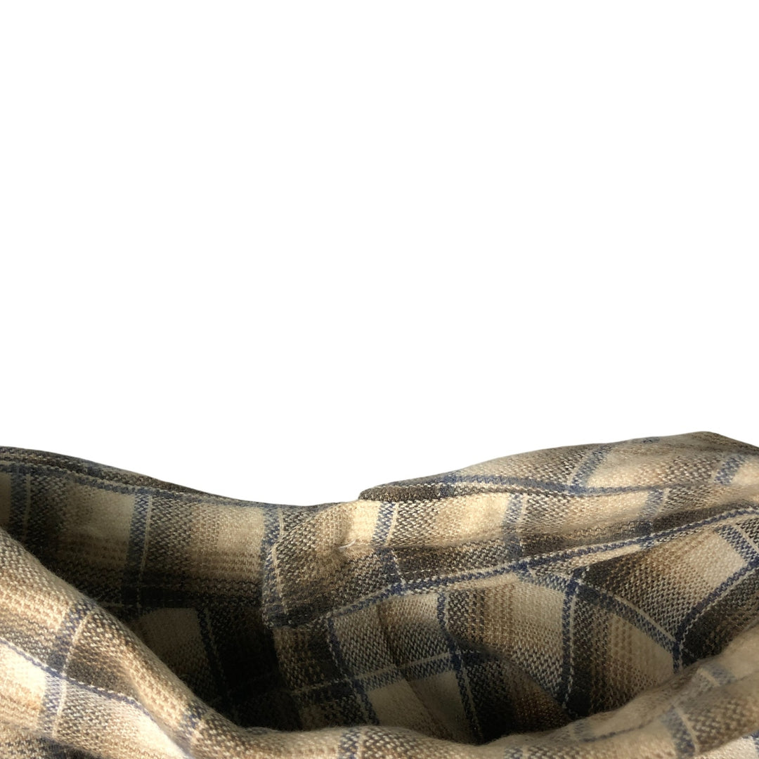 90'S J.Crew Long Sleeve Light Nell Check Shirt, Men's Size L, Vintage cotton ivory Vintage Second Hand