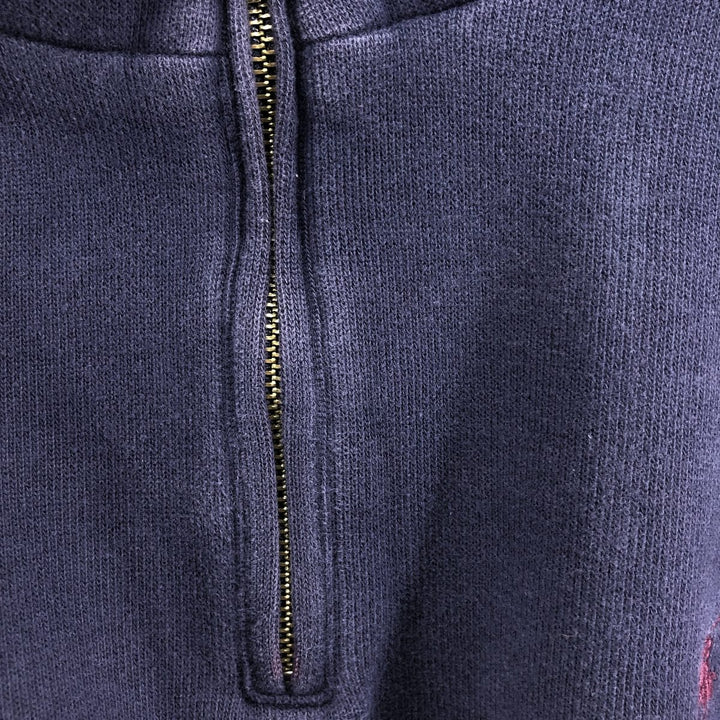 Ralph Lauren POLO by Ralph Lauren Half-Zip Sweatshirt, Men's XL cotton navy blue type Vintage Second Hand