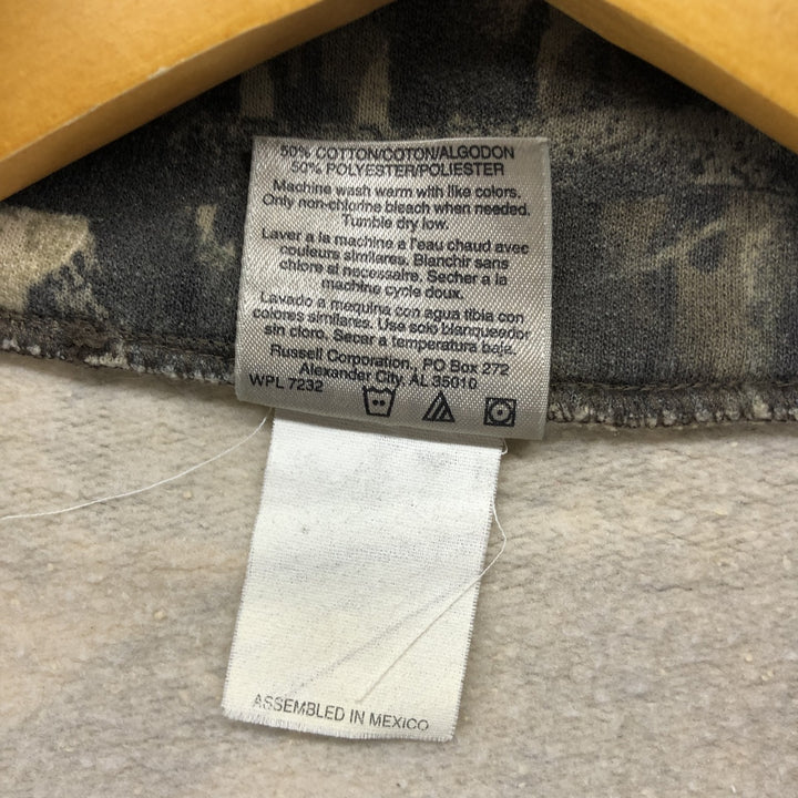 Jerzees Camouflage Pattern Realtree Camo Half-Zip Sweatshirt, Men's XL cotton Khaki type Vintage Second Hand