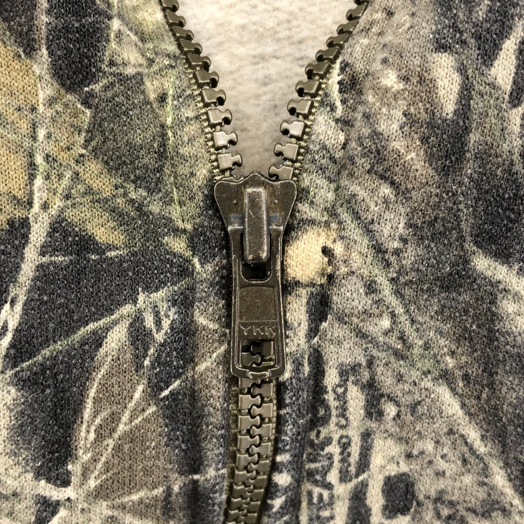 Jerzees Camouflage Pattern Realtree Camo Half-Zip Sweatshirt, Men's XL cotton Khaki type Vintage Second Hand