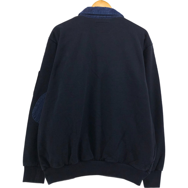 GAME Workwear Collared Half-Zip Sweatshirt, Men's Size L cotton black type Vintage Second Hand