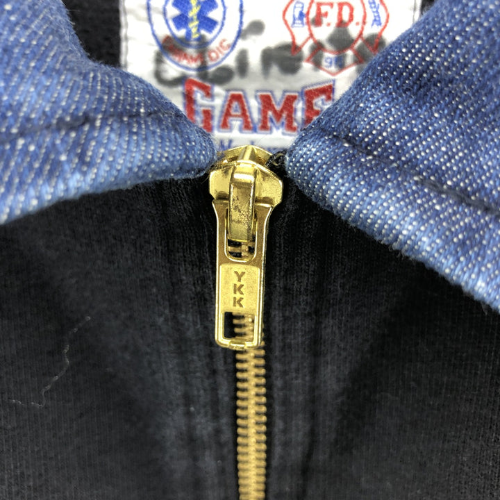 GAME Workwear Collared Half-Zip Sweatshirt, Men's Size L cotton black type Vintage Second Hand