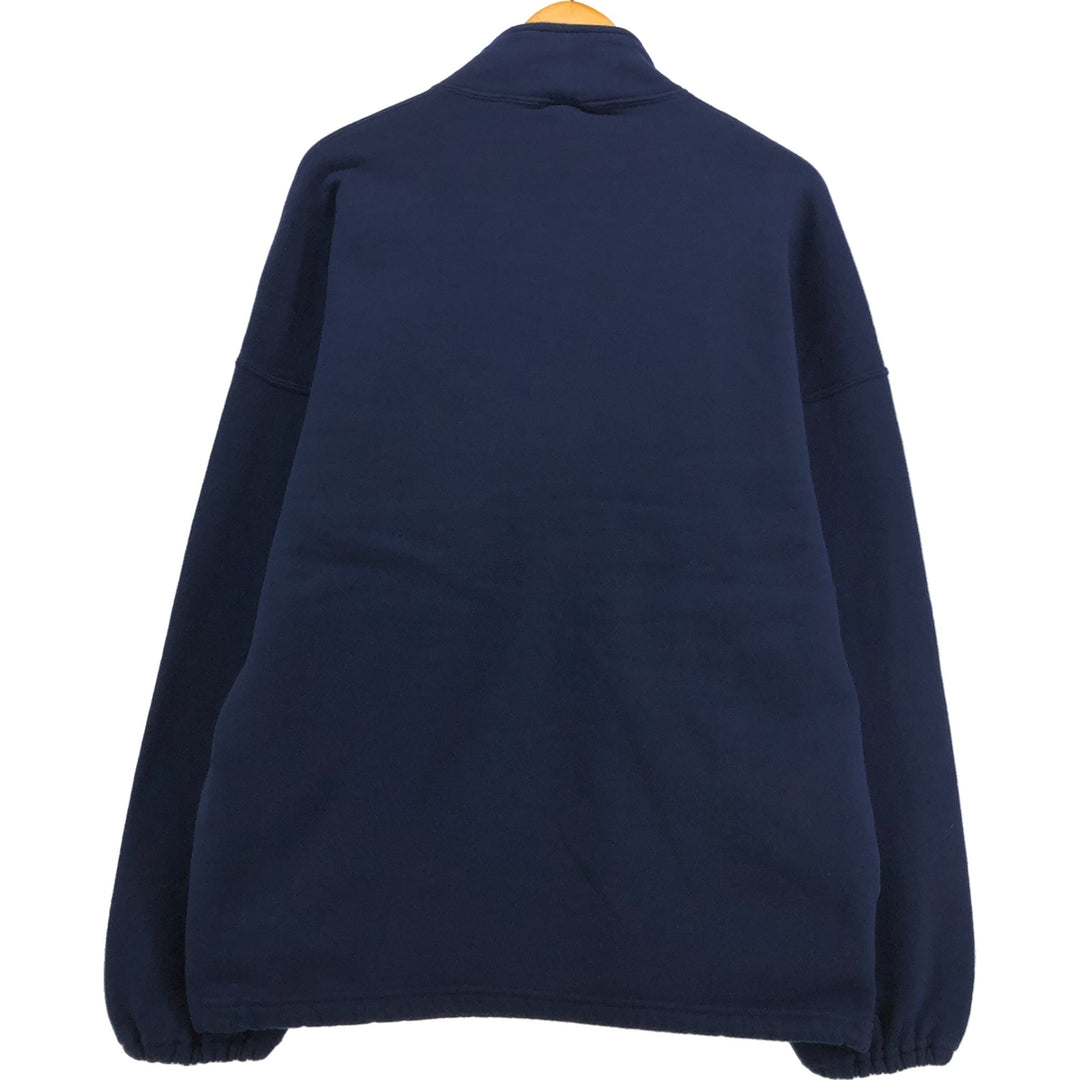 Russell Half-Zip Sweatshirt, Made in USA, Men's Size L cotton navy blue type Vintage Second Hand