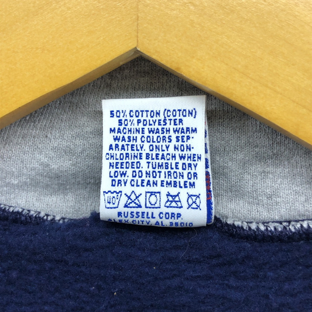 Russell Half-Zip Sweatshirt, Made in USA, Men's Size L cotton navy blue type Vintage Second Hand