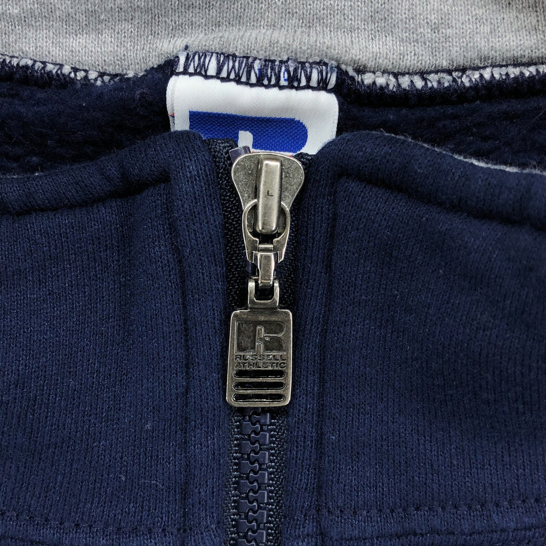 Russell Half-Zip Sweatshirt, Made in USA, Men's Size L cotton navy blue type Vintage Second Hand