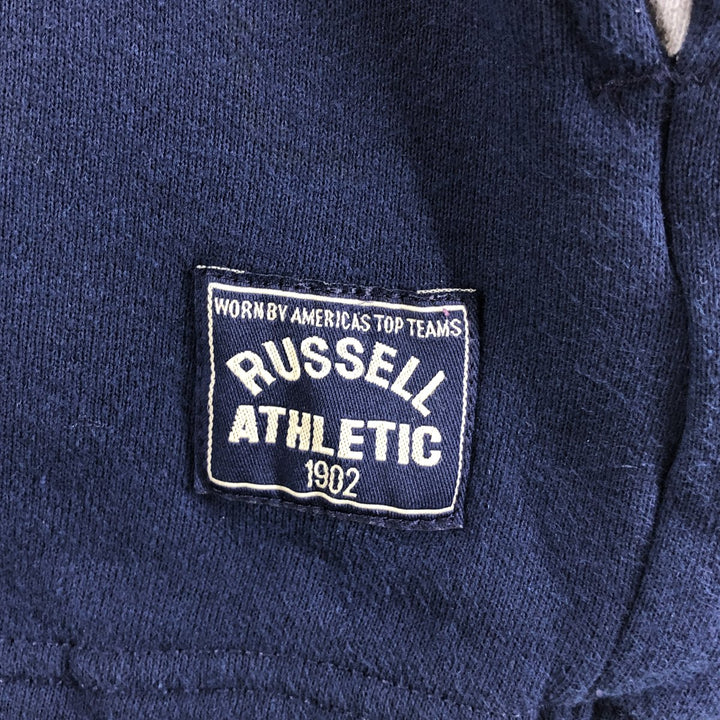 Russell Half-Zip Sweatshirt, Made in USA, Men's Size L cotton navy blue type Vintage Second Hand