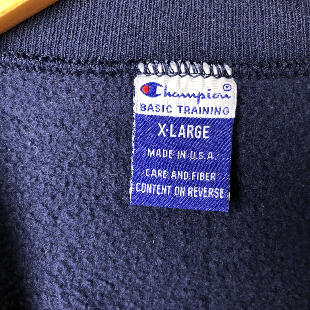 Vintage 90'S Champion BASIC TRAINING printed sweatshirt, Made in USA, Men's XL cotton navy blue type Vintage Second Hand