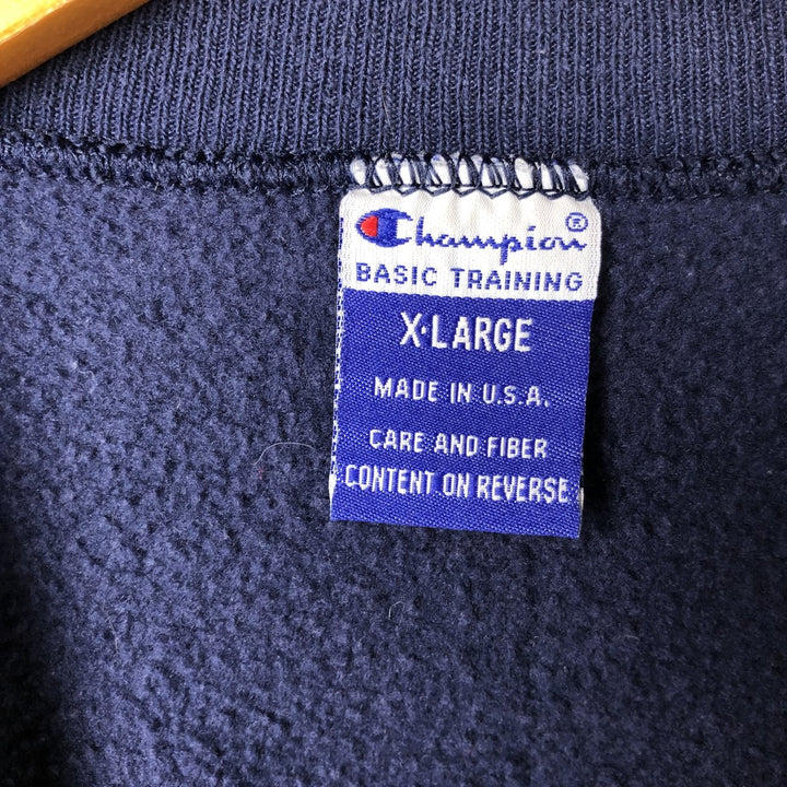 Vintage 90'S Champion BASIC TRAINING printed sweatshirt, Made in USA, Men's XL cotton navy blue type Vintage Second Hand