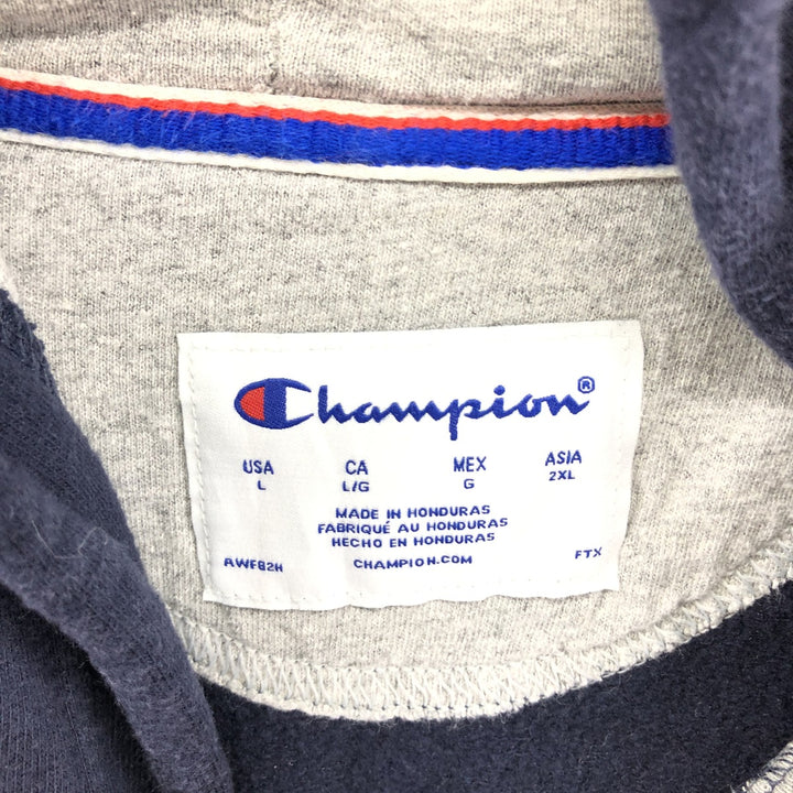 Champion Sweatshirt Pullover Hoodie, Men's Size L cotton navy blue type Vintage Second Hand