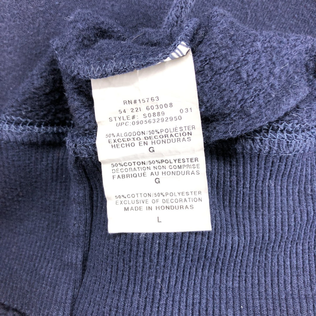 Champion Sweatshirt Pullover Hoodie, Men's Size L cotton navy blue type Vintage Second Hand