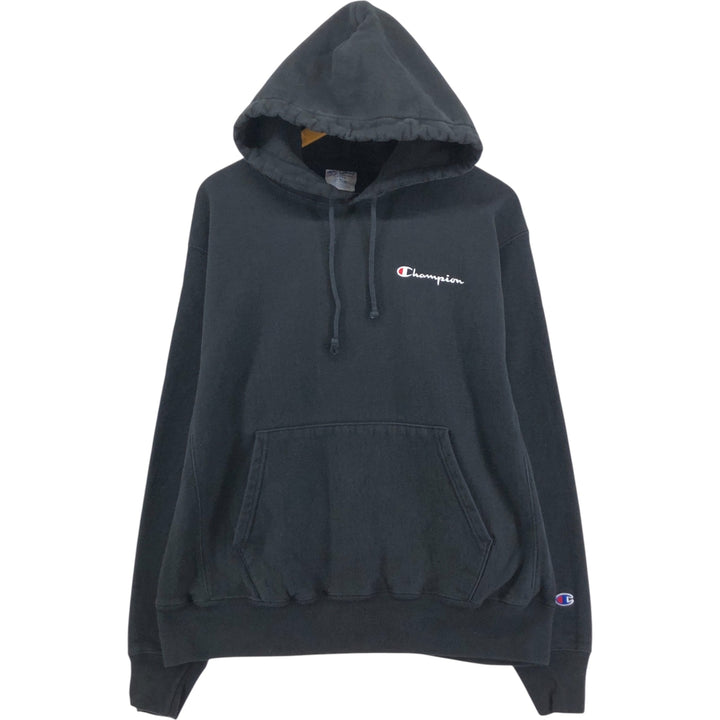 Champion REVERSE WEAVE Reverse Weave Sweat Pullover Hoodie Men's L size cotton black type Vintage Second Hand