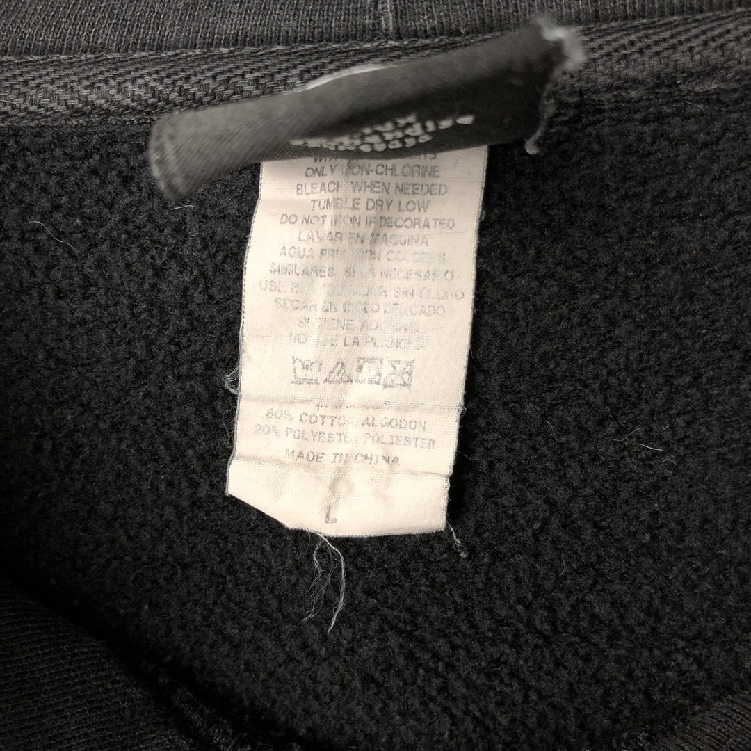 00'S Harley-Davidson Fire Pattern Pullover Sweatshirt Hoodie, Men's Size L cotton black type Vintage Second Hand