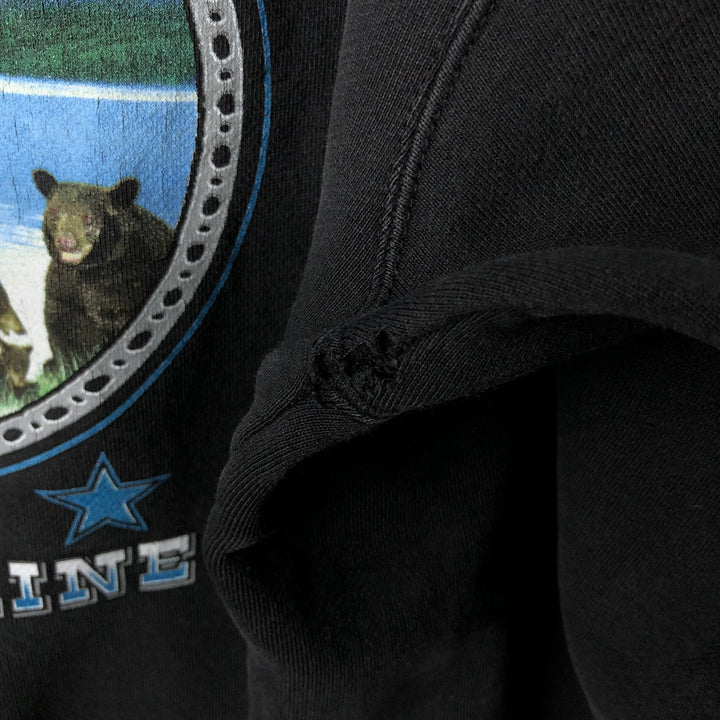 00'S Harley-Davidson Fire Pattern Pullover Sweatshirt Hoodie, Men's Size L cotton black type Vintage Second Hand