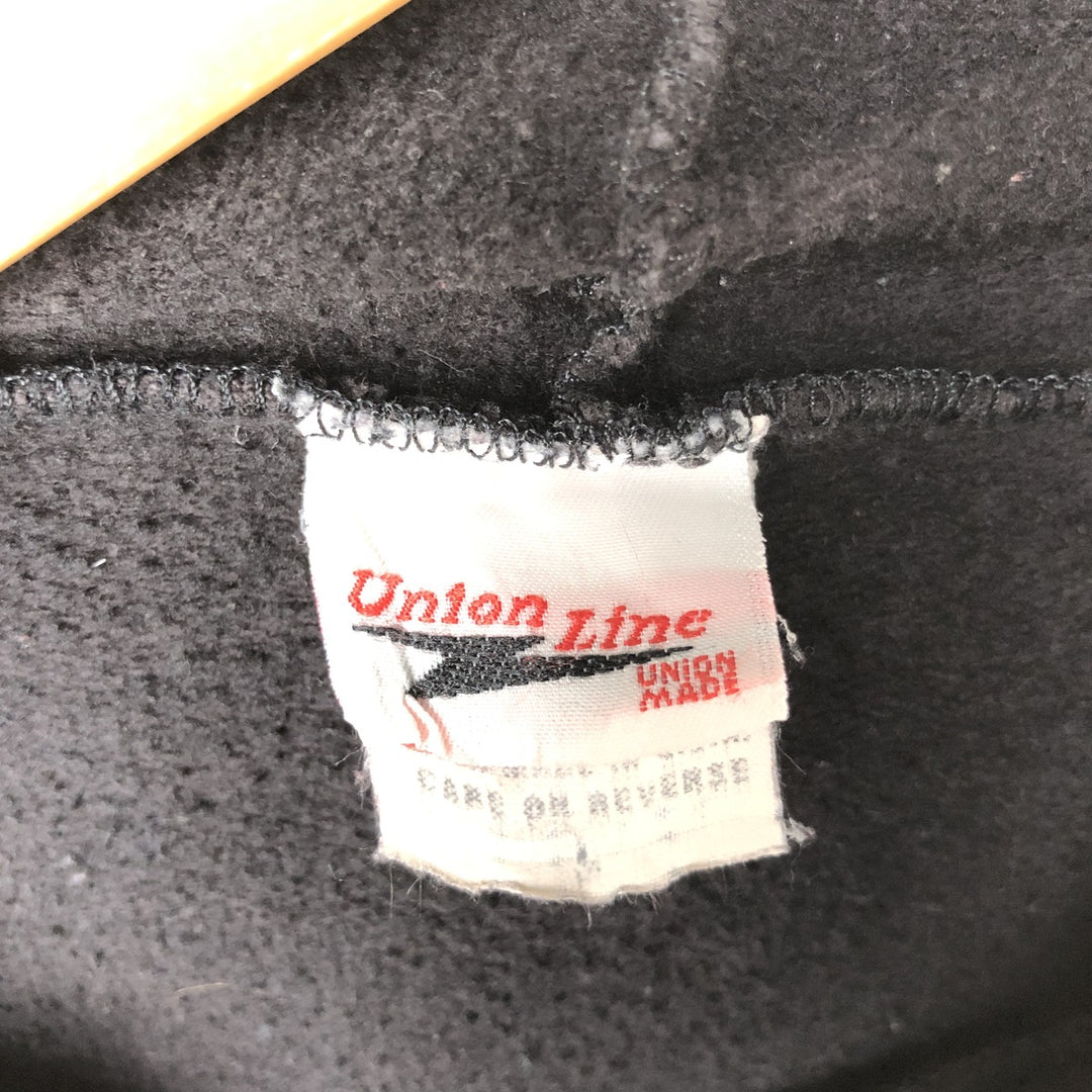 Union Line United Steelworkers (USW) Advertising Pullover Hoodie, Made in USA, Men's Size L unclear black type Vintage Second Hand