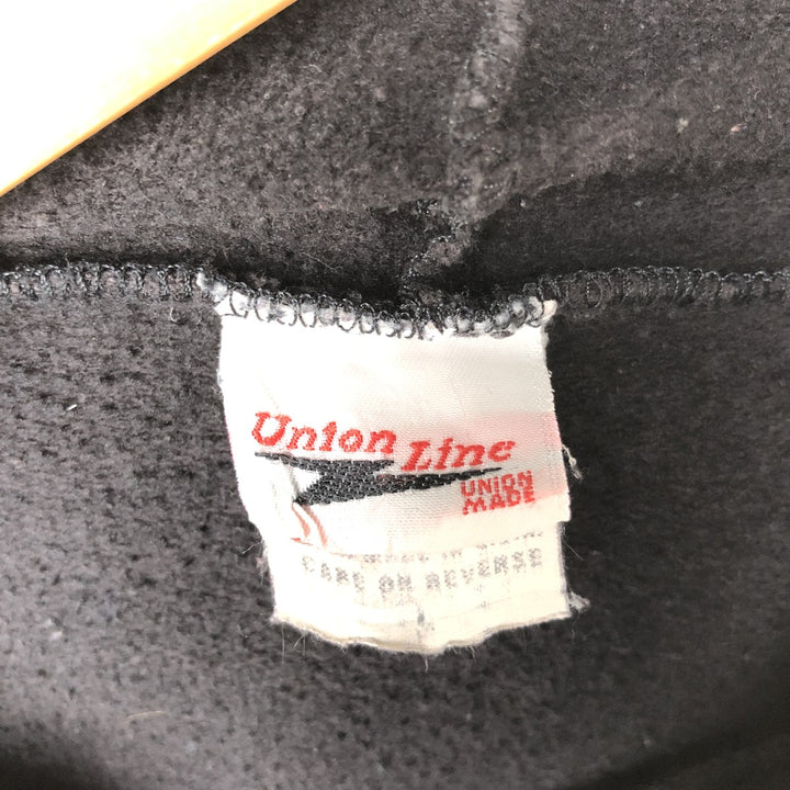 Union Line United Steelworkers (USW) Advertising Pullover Hoodie, Made in USA, Men's Size L unclear black type Vintage Second Hand