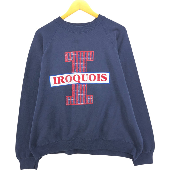Vintage 90'S Lee printed sweatshirt, made in the USA, men's size XL cotton navy blue type Vintage Second Hand