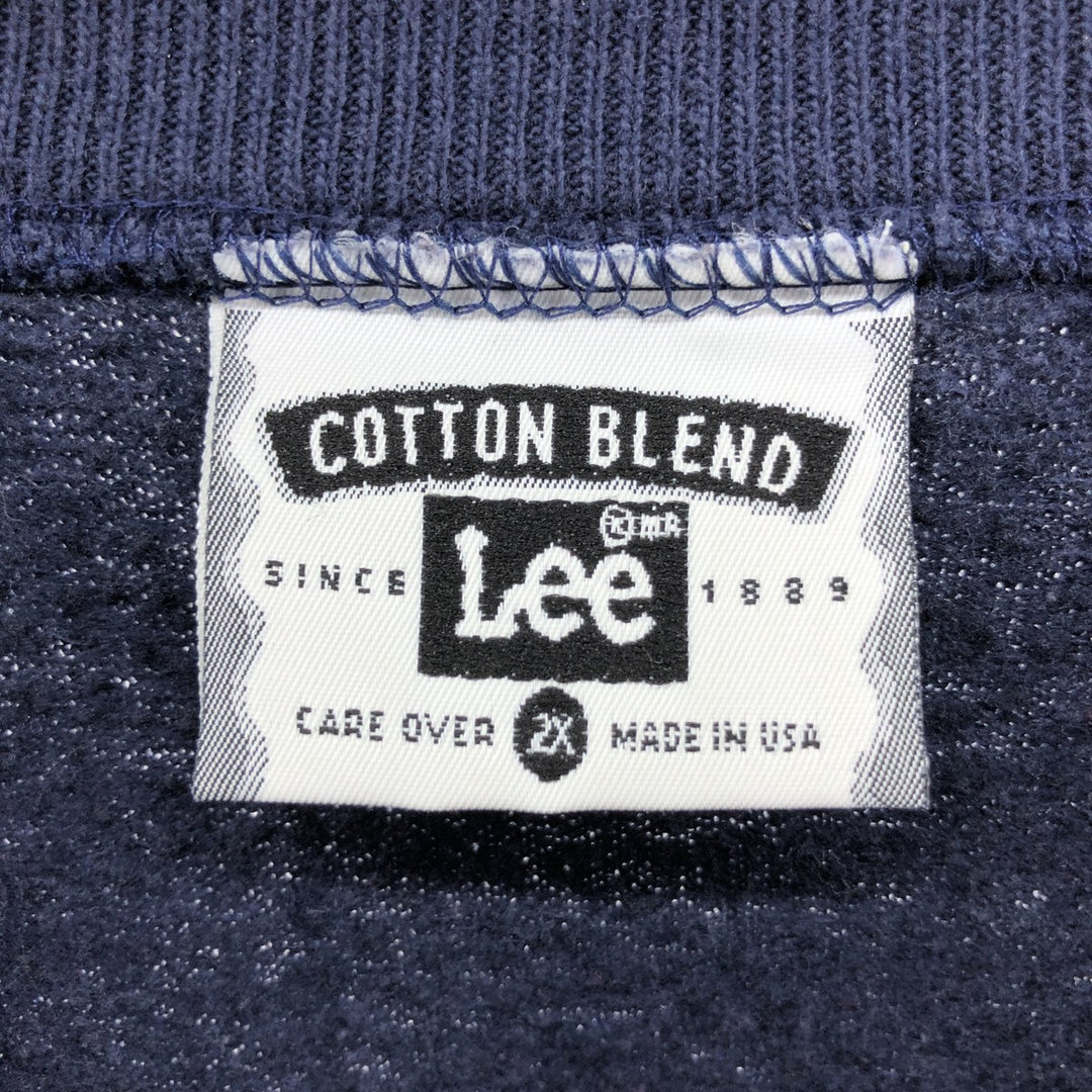 Vintage 90'S Lee printed sweatshirt, made in the USA, men's size XL cotton navy blue type Vintage Second Hand
