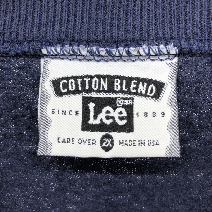 Vintage 90'S Lee printed sweatshirt, made in the USA, men's size XL cotton navy blue type Vintage Second Hand