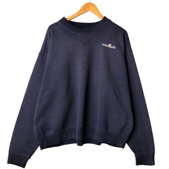 Carhartt logo sweatshirt, men's size XXL unclear navy blue type Vintage Second Hand