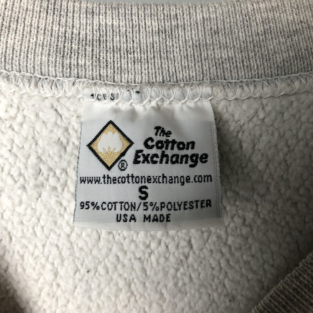 90'S THE COTTON EXCHANGE College Sweatshirt, Men's Size S (approx.), Vintage cotton gray type Vintage Second Hand