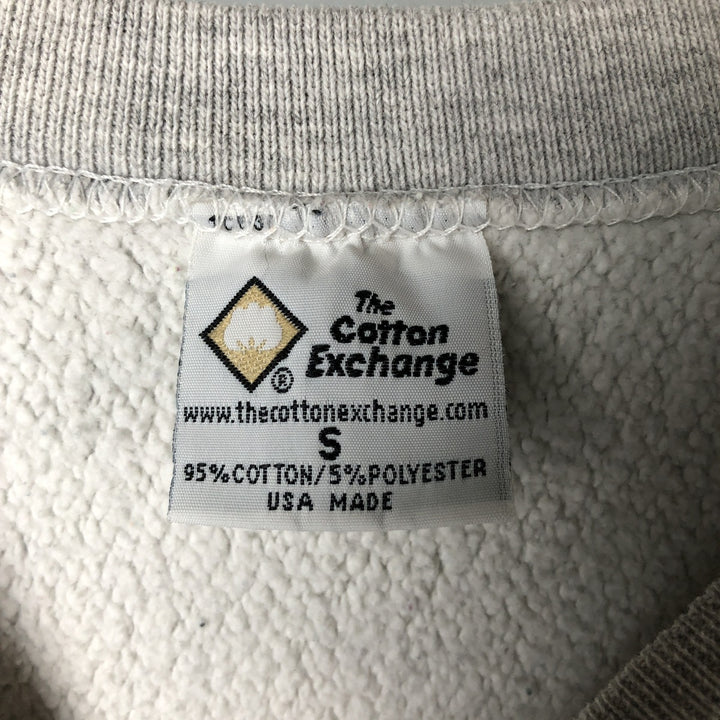 90'S THE COTTON EXCHANGE College Sweatshirt, Men's Size S (approx.), Vintage cotton gray type Vintage Second Hand