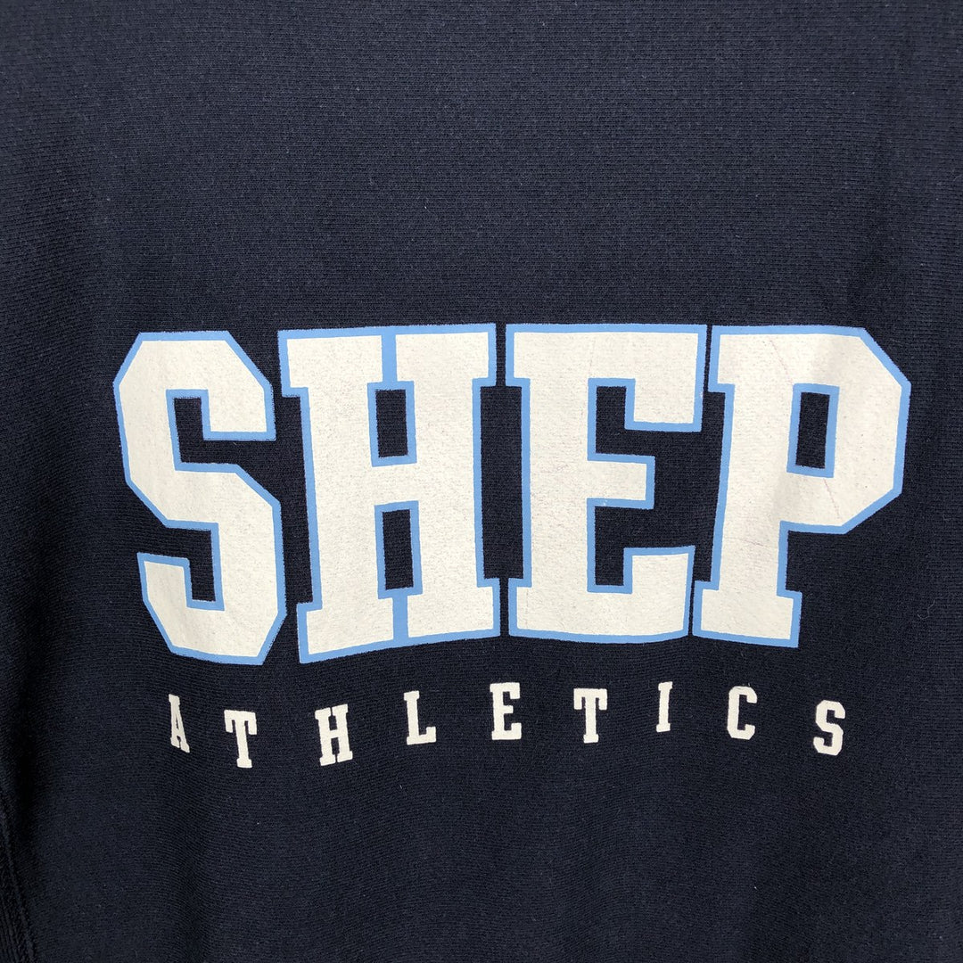 Champion REVERSE WEAVE Reverse Weave Print Sweatshirt, Men's Size Small cotton navy blue type Vintage Second Hand