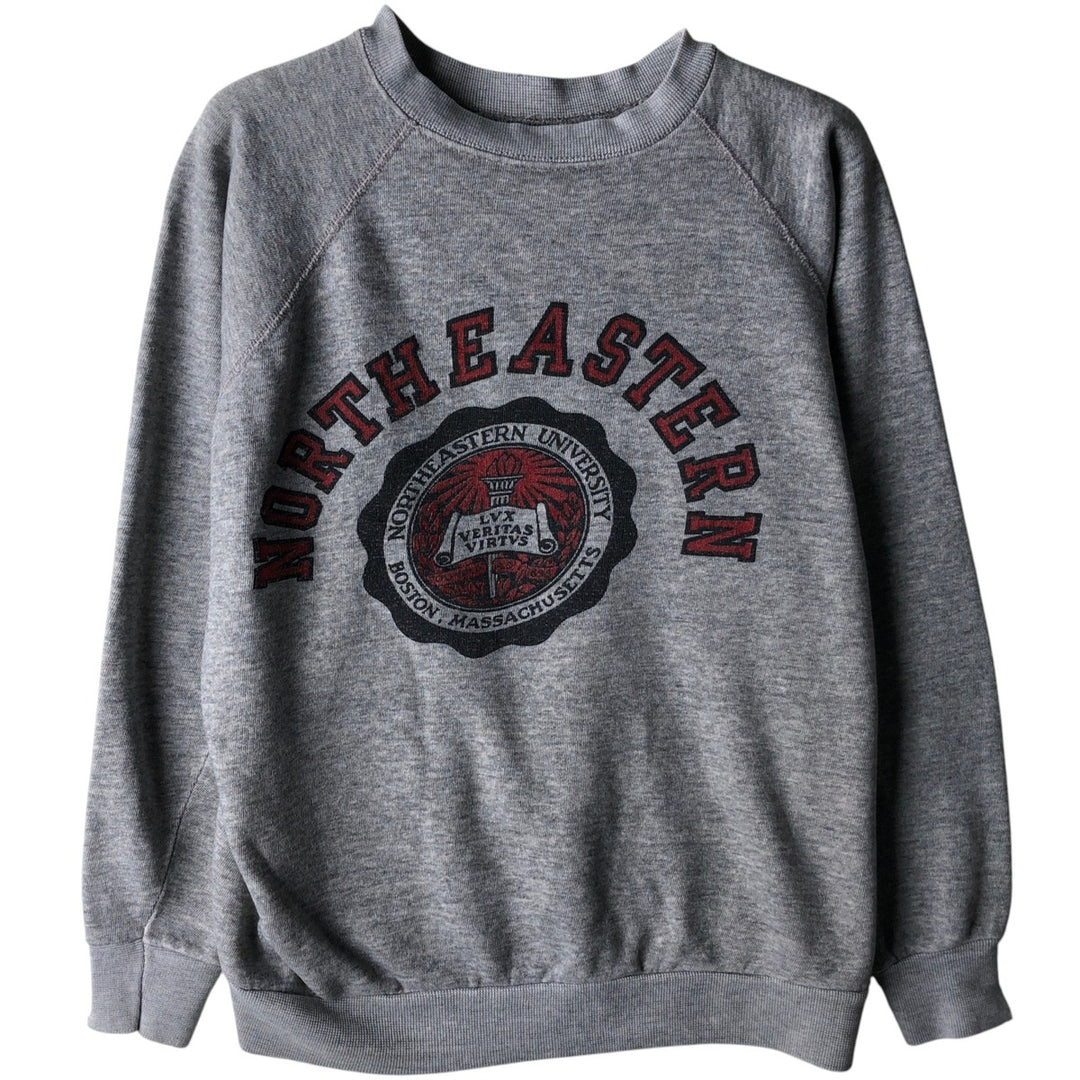 Vintage printed college sweatshirt, size M, men's unclear gray type Vintage Second Hand