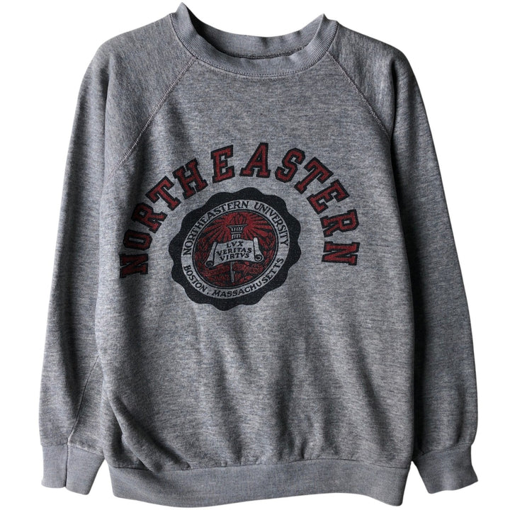 Vintage printed college sweatshirt, size M, men's unclear gray type Vintage Second Hand