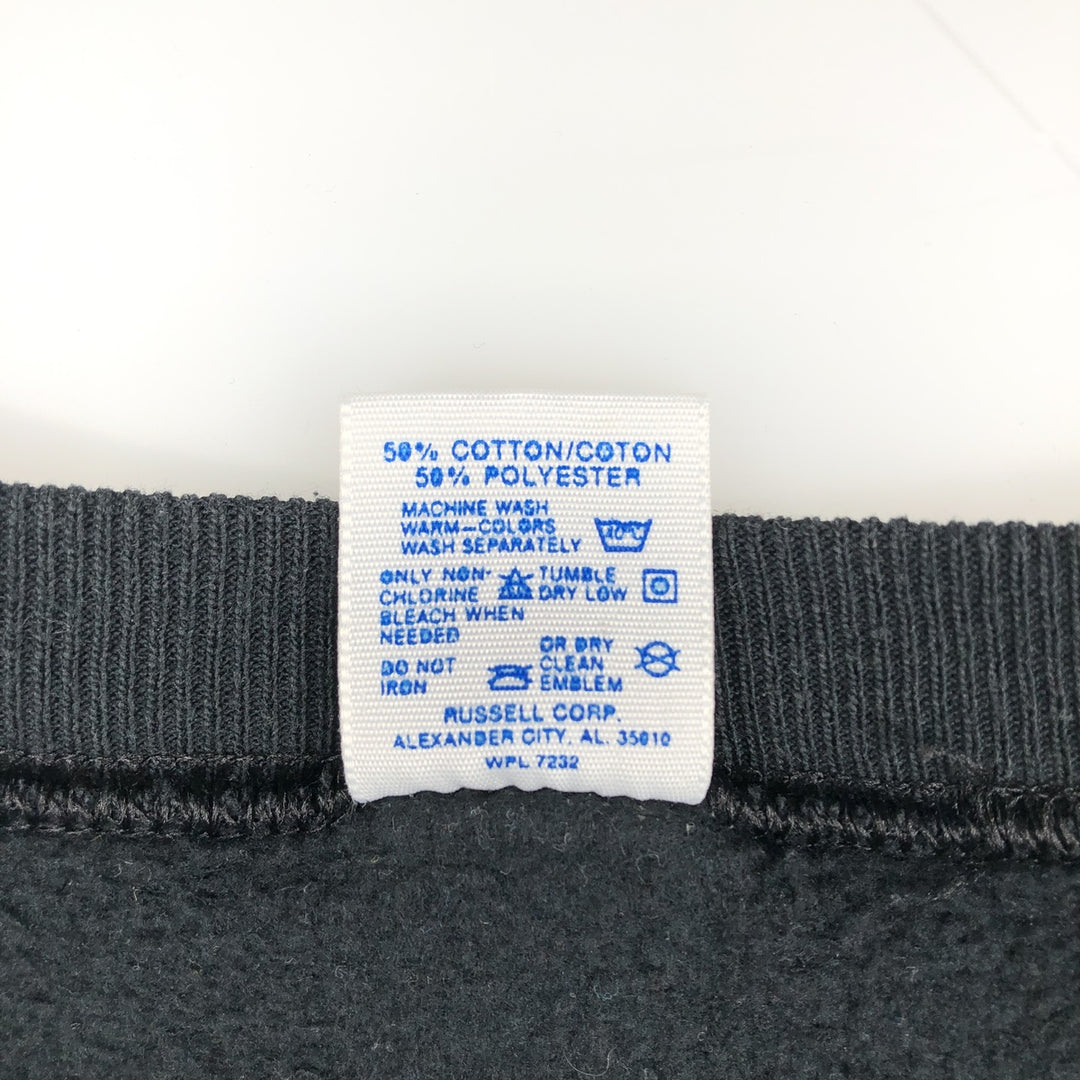 Vintage 80s-90'S Jerzees printed sweatshirt, sweatshirt, made in USA, men's XL size cotton black type Vintage Second Hand