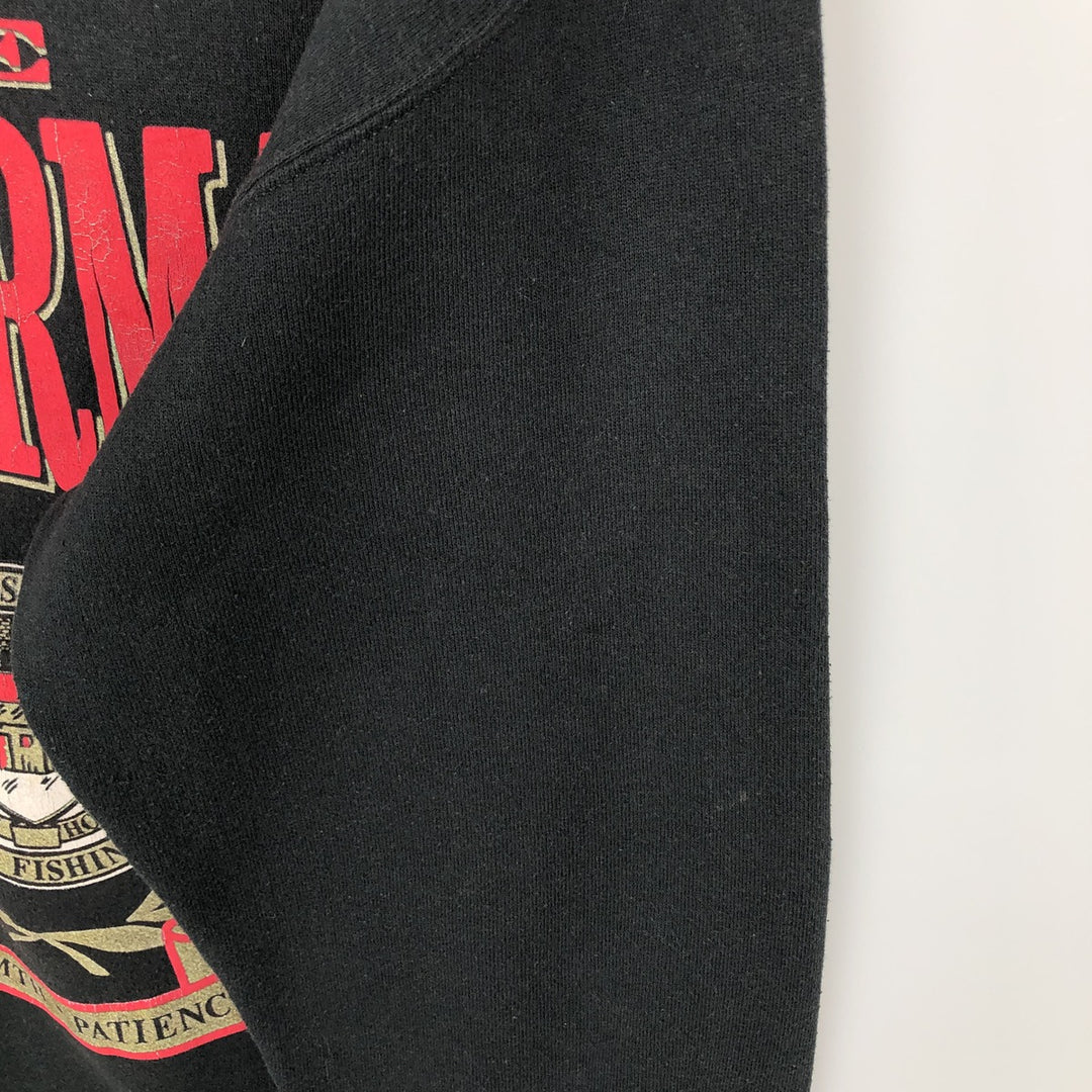 Vintage 80s-90'S Jerzees printed sweatshirt, sweatshirt, made in USA, men's XL size cotton black type Vintage Second Hand