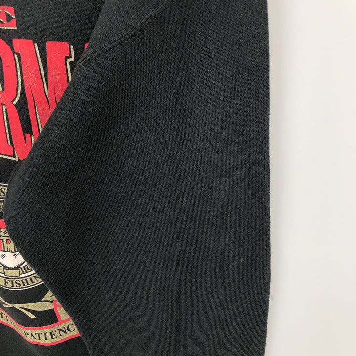 Vintage 80s-90'S Jerzees printed sweatshirt, sweatshirt, made in USA, men's XL size cotton black type Vintage Second Hand