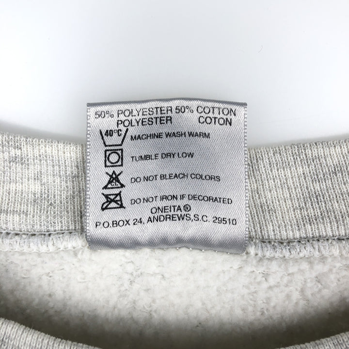 90'S Oneita Power-Sweets Printed Sweatshirt, Made in USA, Men's Size XL, Vintage polyester gray type Vintage Second Hand