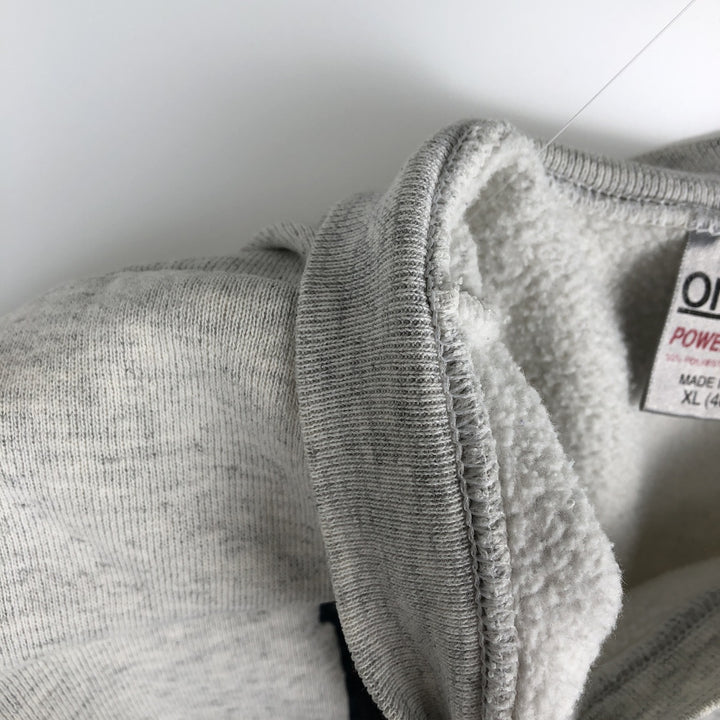 90'S Oneita Power-Sweets Printed Sweatshirt, Made in USA, Men's Size XL, Vintage polyester gray type Vintage Second Hand