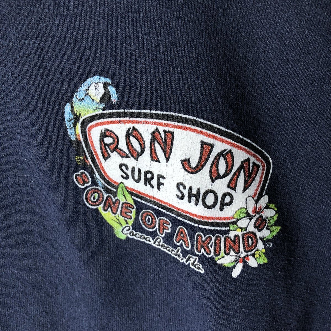 Jerzees Ron Jon Printed Sweatshirt, Men's, Size XL, Vintage cotton navy blue type Vintage Second Hand