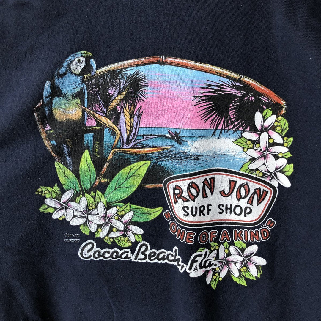 Jerzees Ron Jon Printed Sweatshirt, Men's, Size XL, Vintage cotton navy blue type Vintage Second Hand