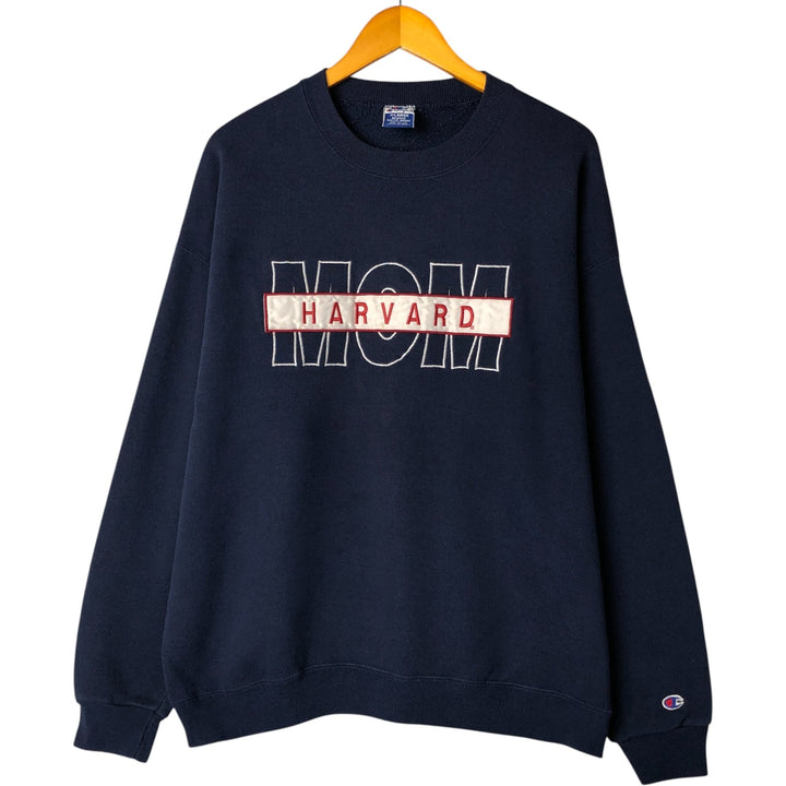 90'S Champion Authentic Athletic Apparel Harvard University College Sweatshirt, Made in USA, Men's XL cotton navy blue type Vintage Second Hand