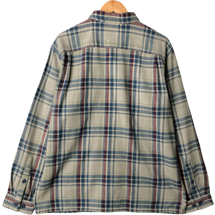 Patagonia Organic Cotton Long Sleeve Flannel Check Shirt, Men's Size L (STY53947FA14) Organic cotton gray type Vintage Second Hand