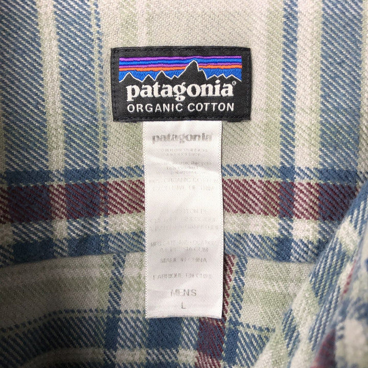 Patagonia Organic Cotton Long Sleeve Flannel Check Shirt, Men's Size L (STY53947FA14) Organic cotton gray type Vintage Second Hand