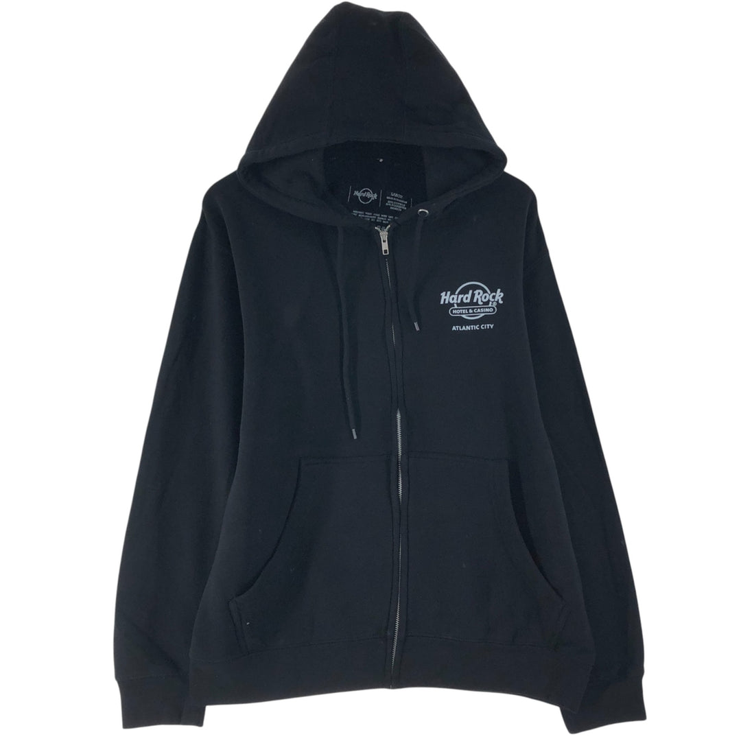 HARD ROCK HOTEL AND CASINO Hard Rock Hotel and Casino full-zip sweatshirt, men's size L cotton black type Vintage Second Hand
