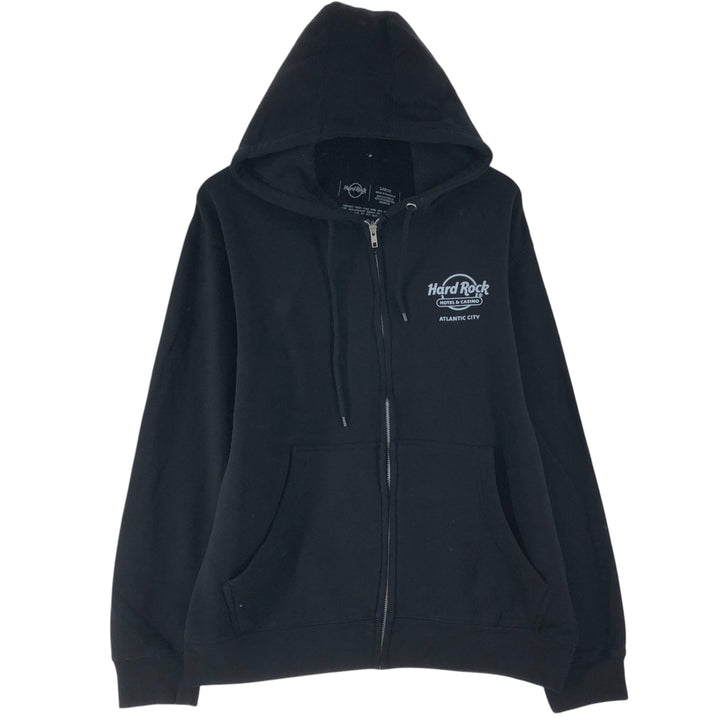 HARD ROCK HOTEL AND CASINO Hard Rock Hotel and Casino full-zip sweatshirt, men's size L cotton black type Vintage Second Hand