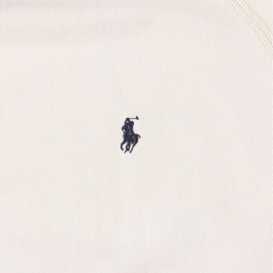 Ralph Lauren POLO by Ralph Lauren One Point Logo Sweatshirt Trainer Men's M size cotton pale white type Vintage Second Hand