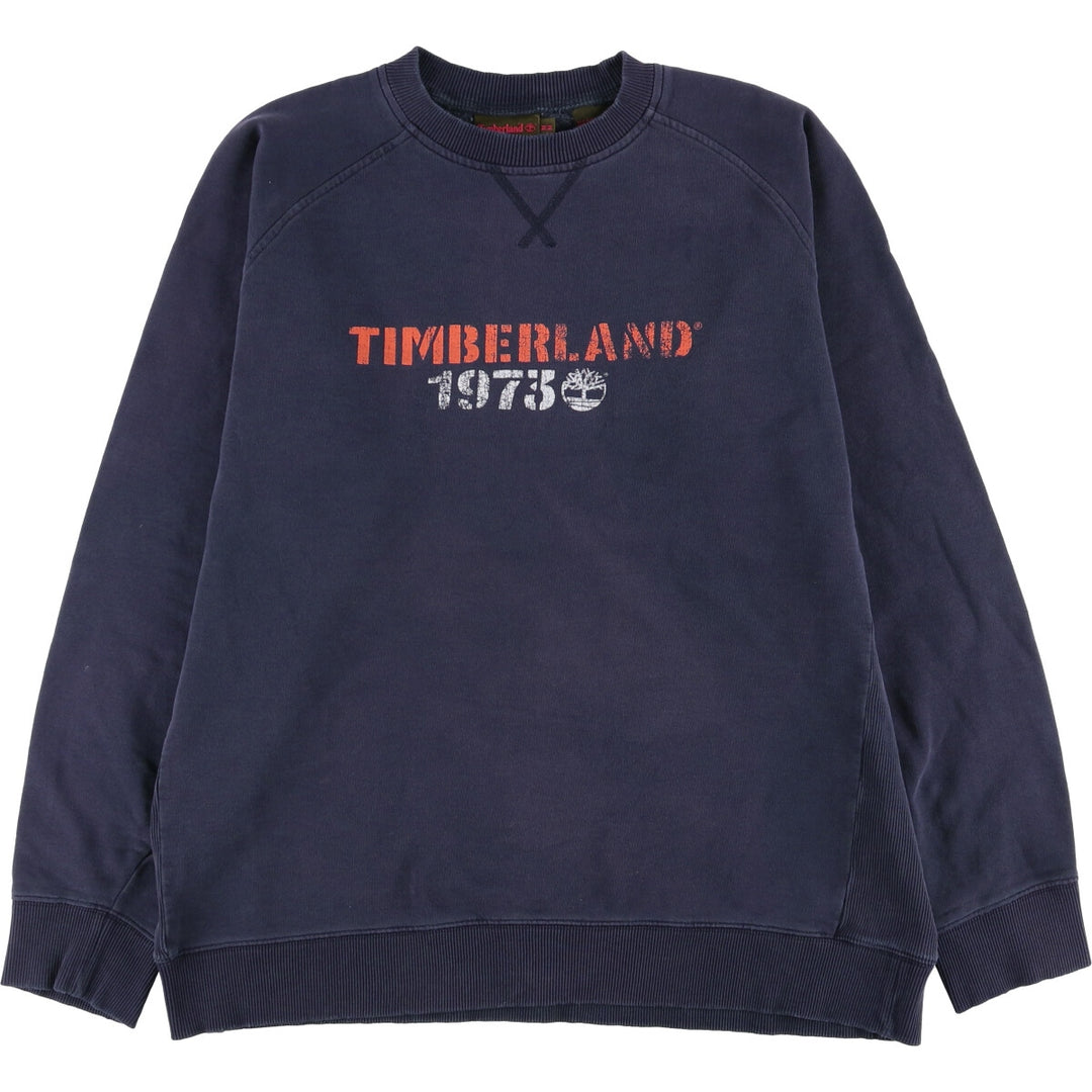 Vintage 90s-00'S Timberland logo sweatshirt, size M, men's cotton navy blue type Vintage Second Hand