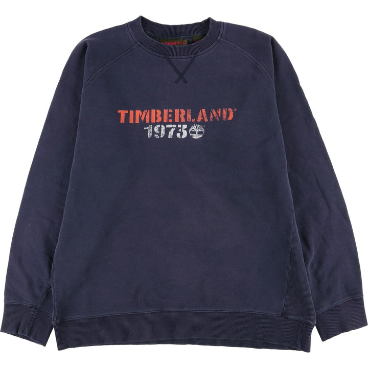 Vintage 90s-00'S Timberland logo sweatshirt, size M, men's cotton navy blue type Vintage Second Hand