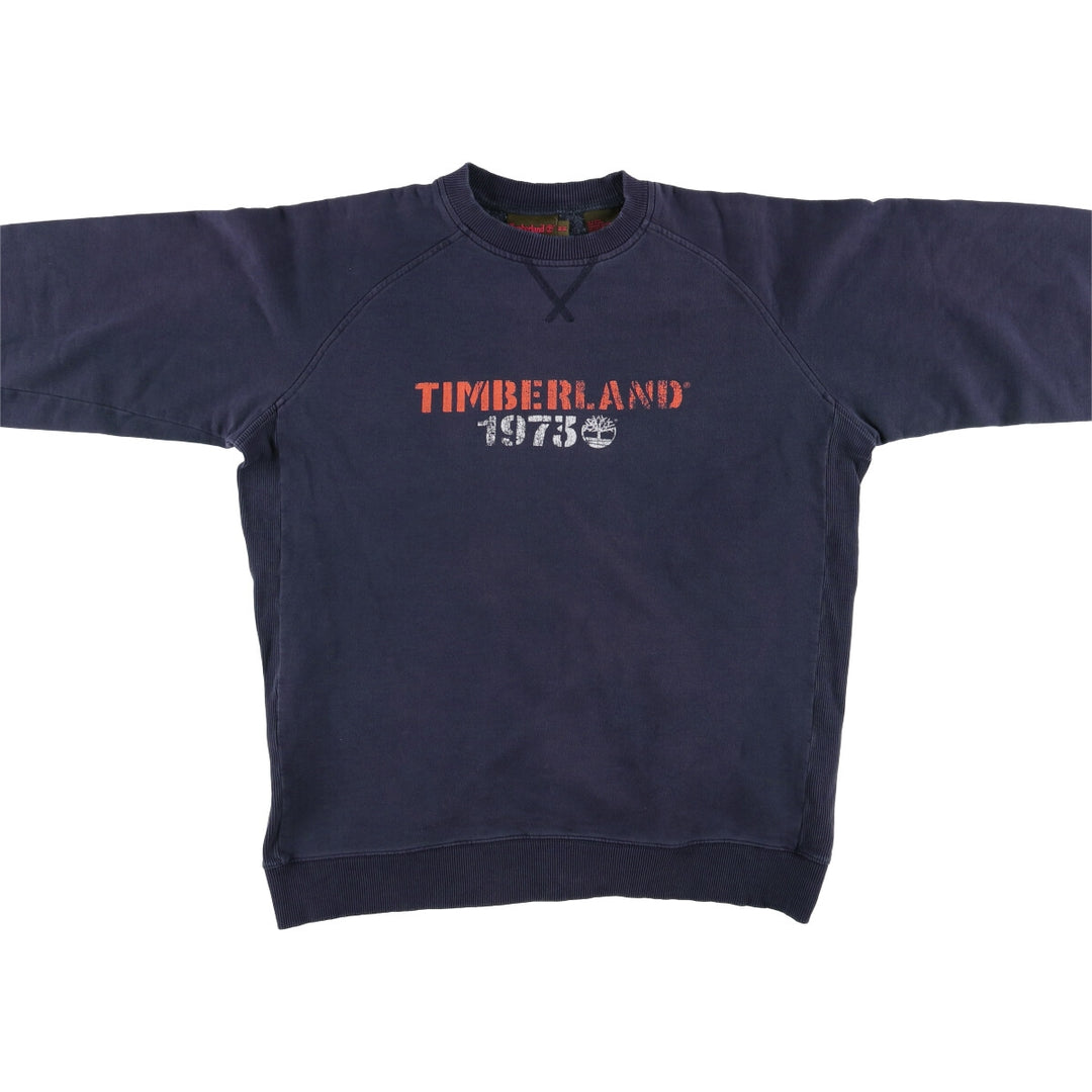 Vintage 90s-00'S Timberland logo sweatshirt, size M, men's cotton navy blue type Vintage Second Hand