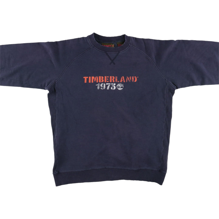 Vintage 90s-00'S Timberland logo sweatshirt, size M, men's cotton navy blue type Vintage Second Hand